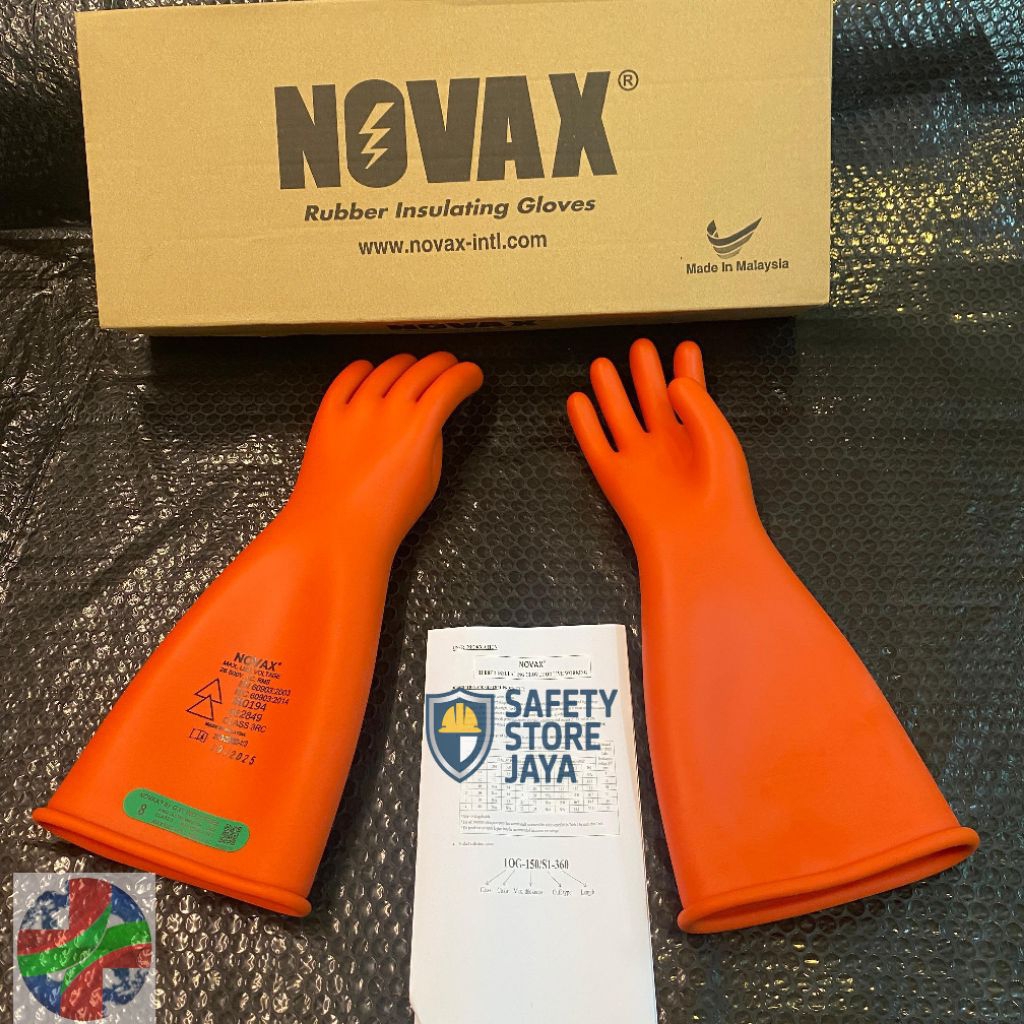 Sarung Tangan Anti Listrik Novax Class 00-Class 0-class 1-Class 2-Clas 3-Class 4 Original Berkualita