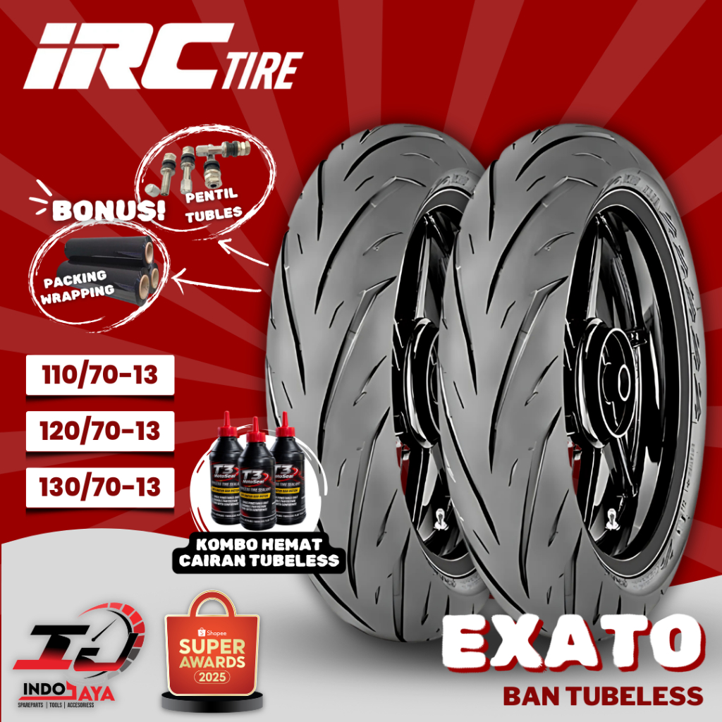 [READY COD] BAN LUAR TUBELESS IRC EXATO NR88 (110/70-13 - 120/70-13 - 130/70-13 - 140/70-13) BAN MOT