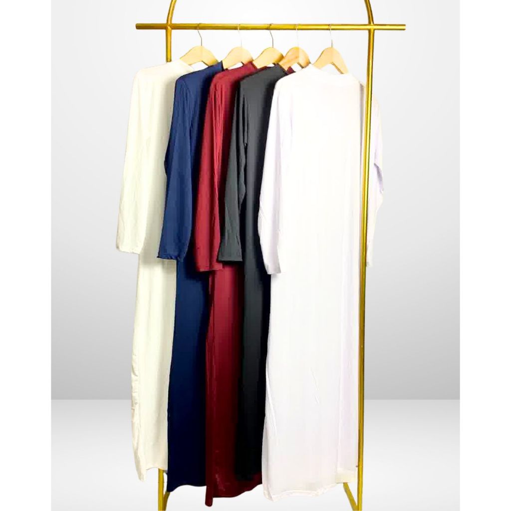 IGO Gamis Panjang Spandek Jersey Premium Ukuran ALLSIZE Polos Spandex Gamis Jersey Premium Panjang P