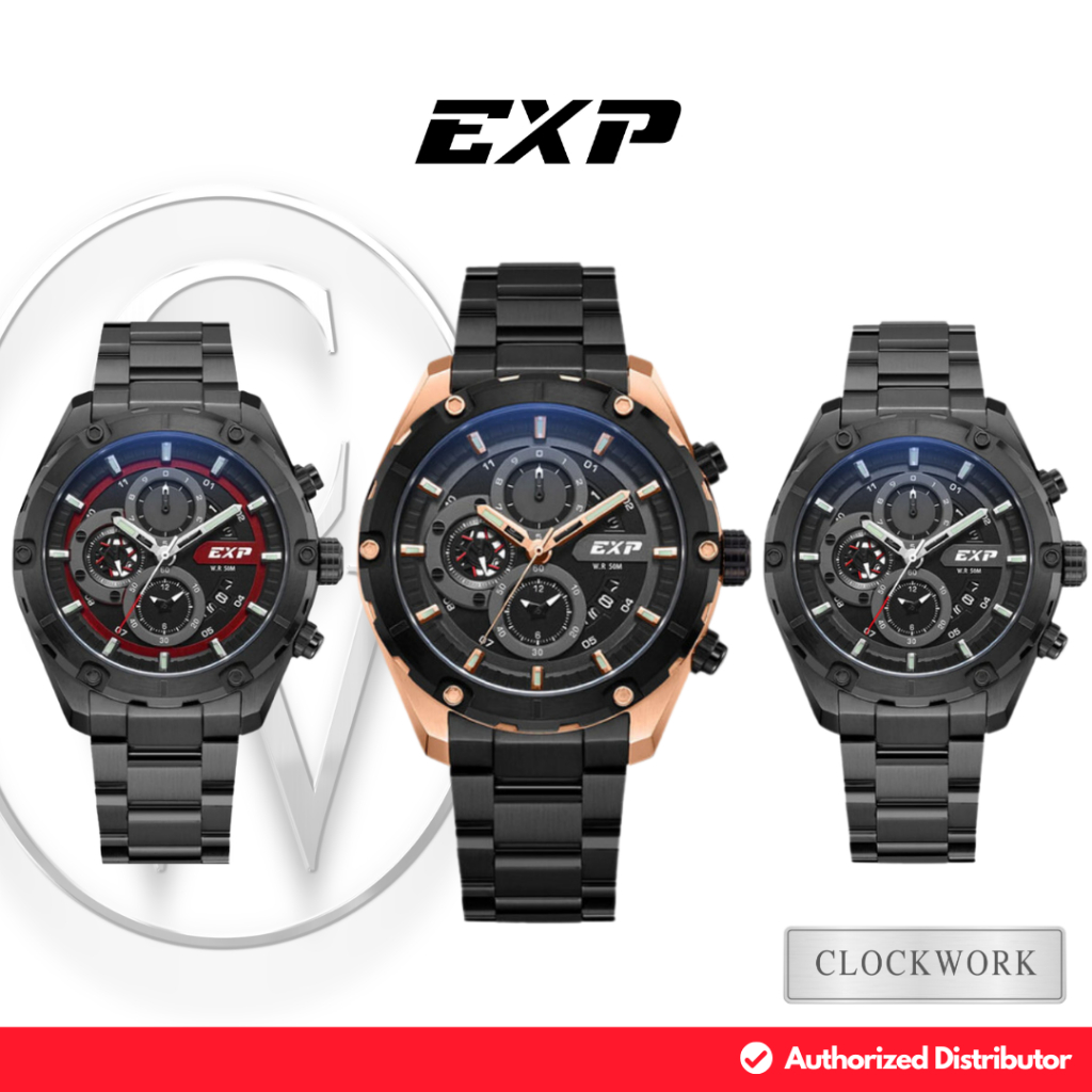Jam Tangan Pria Expedition EXP E 6839 MCB Rantai Chronograph Sporty