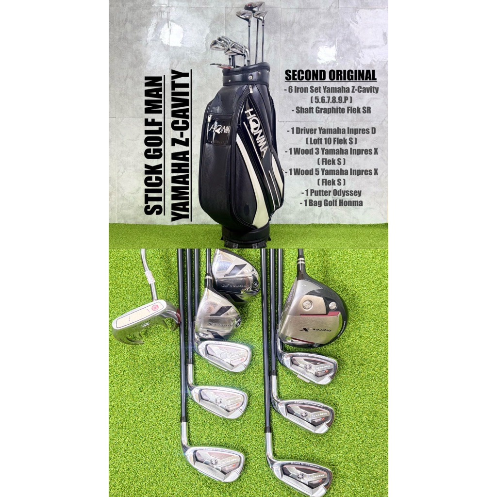 Paket Fullset Stick Golf Yamaha Inpres ZCavity Bekas Original Fullset Bag Golf