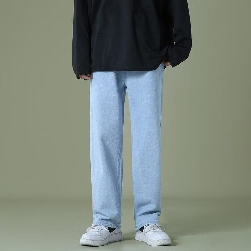 NZL - Oversize Celana Gombrong Jeans Pria Panjang Korean Style Baggy Pants Jens Kulot Jumbo Cowok / 