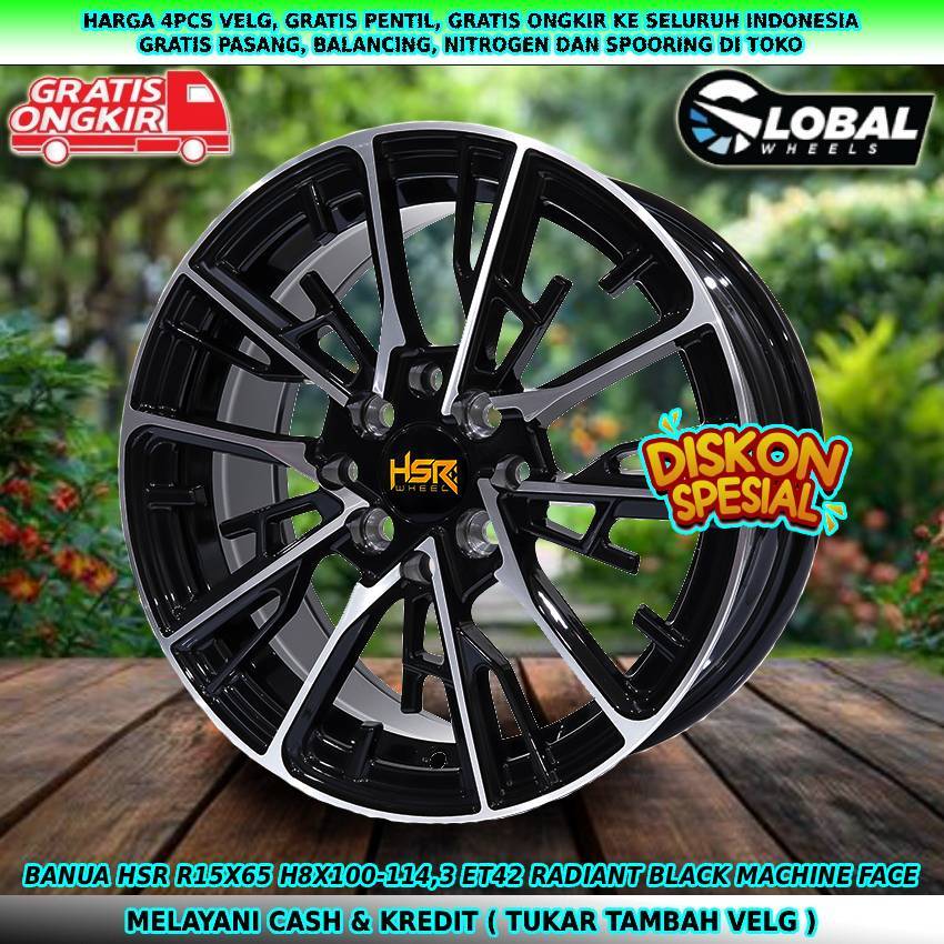 Velg R15 untuk mobil Baleno| Esteem| Ignis| Aerio| Picanto| Rio| Avega| dll velg hsr banua R15