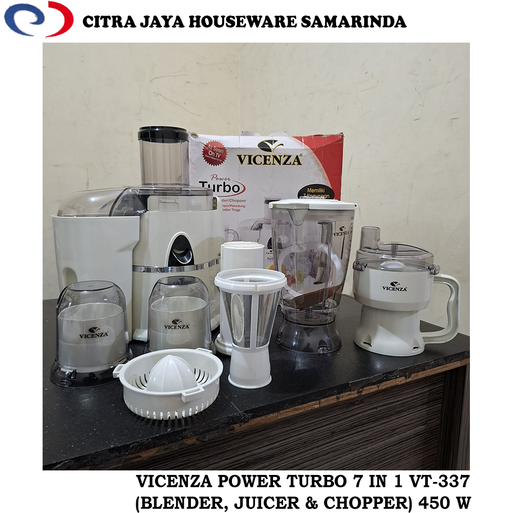 Power Turbo Juicer / Blender / Chopper 7 in 1 VICENZA VT-337 (PER 1 SET) KABEL ADA KUNING SEDIKIT SE