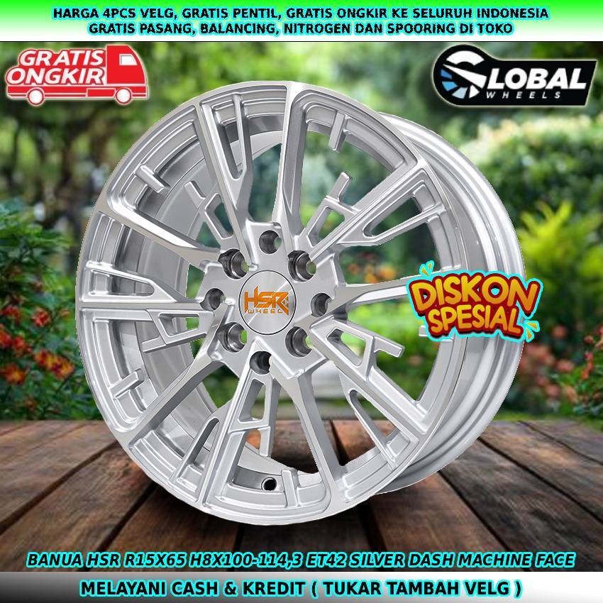 Velg R15 untuk mobil Aveo| Fiesta| Brio| City| Ferio| Xenia| Livina| dll velg hsr banua R15