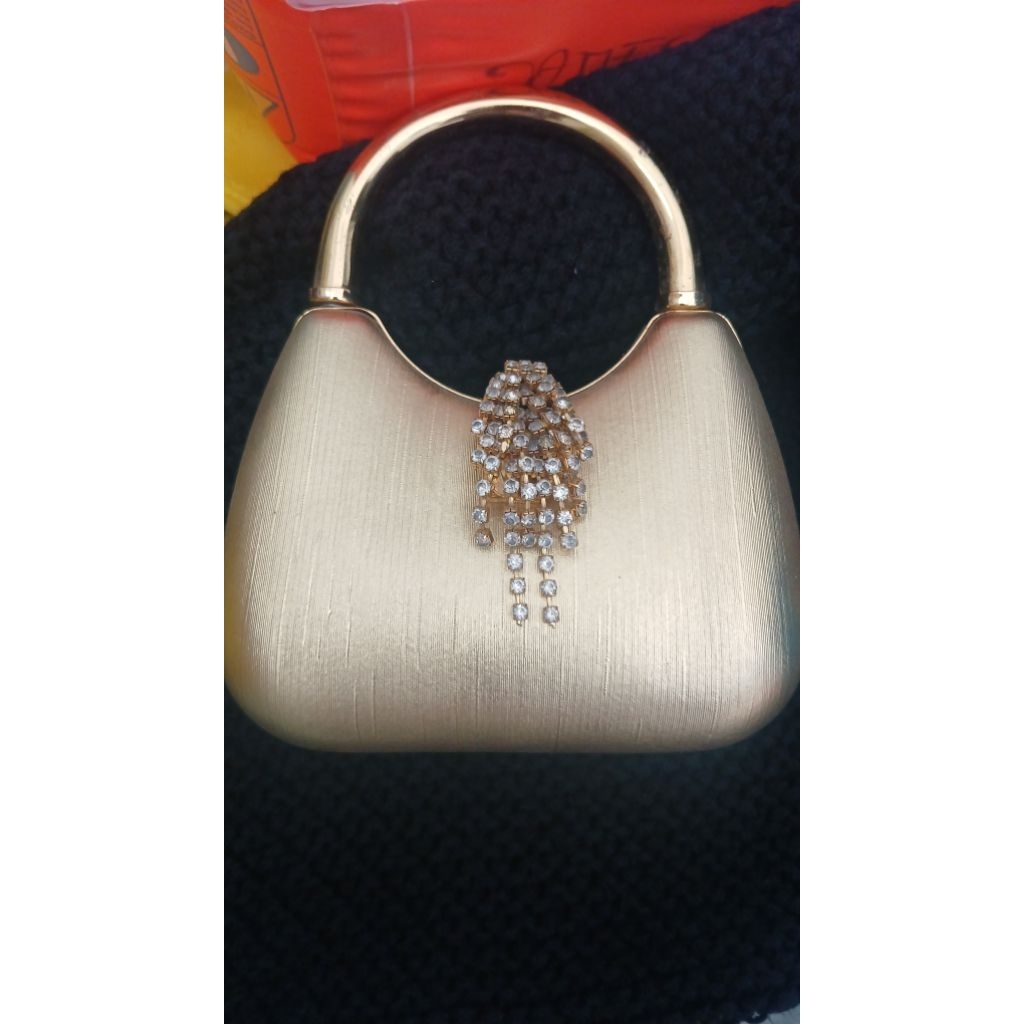 tas pesta party handbag mewah gold