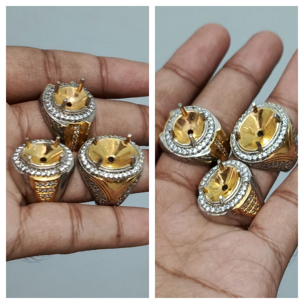 Ring Alpaka Croam Tabur Zircon 3 pis