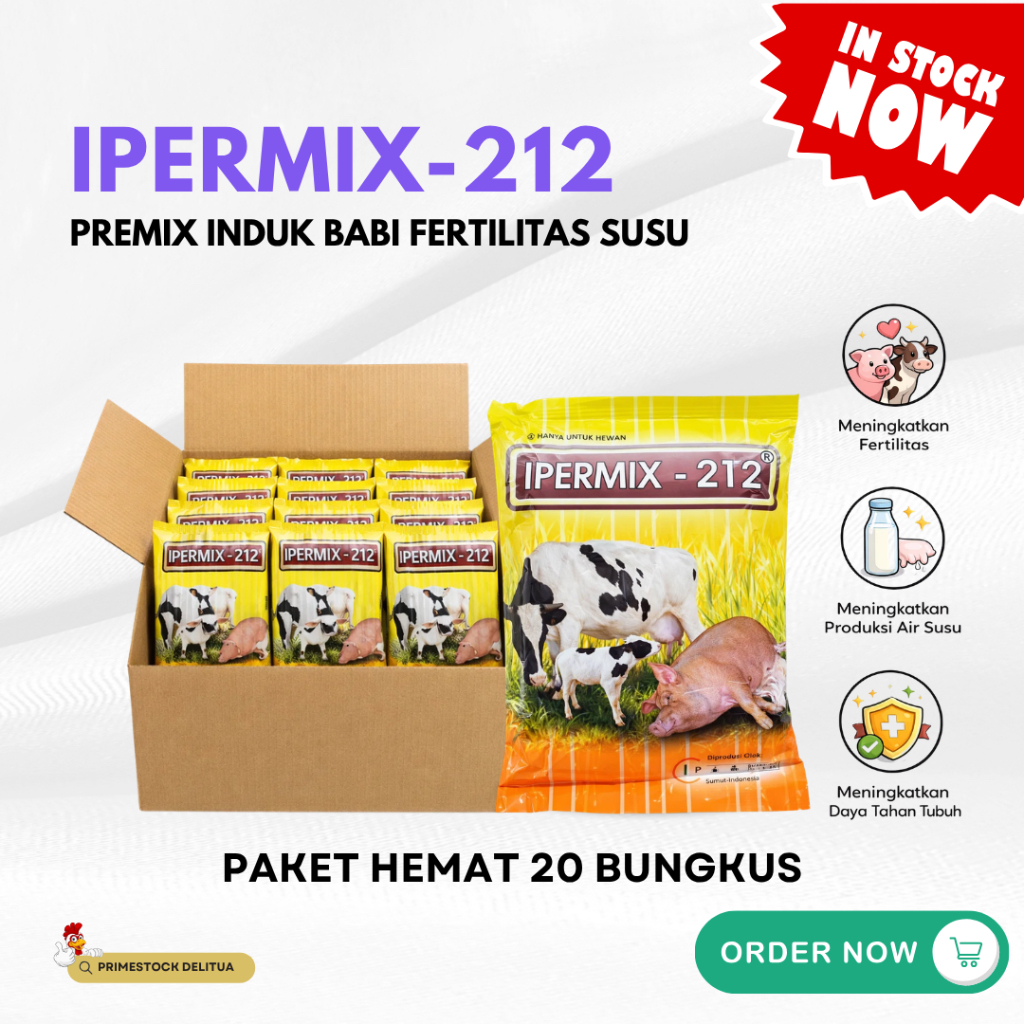 Ipermix 212 500 Gram Paket Hemat 20 Bungkus Premix Induk Babi Fertilitas Susu