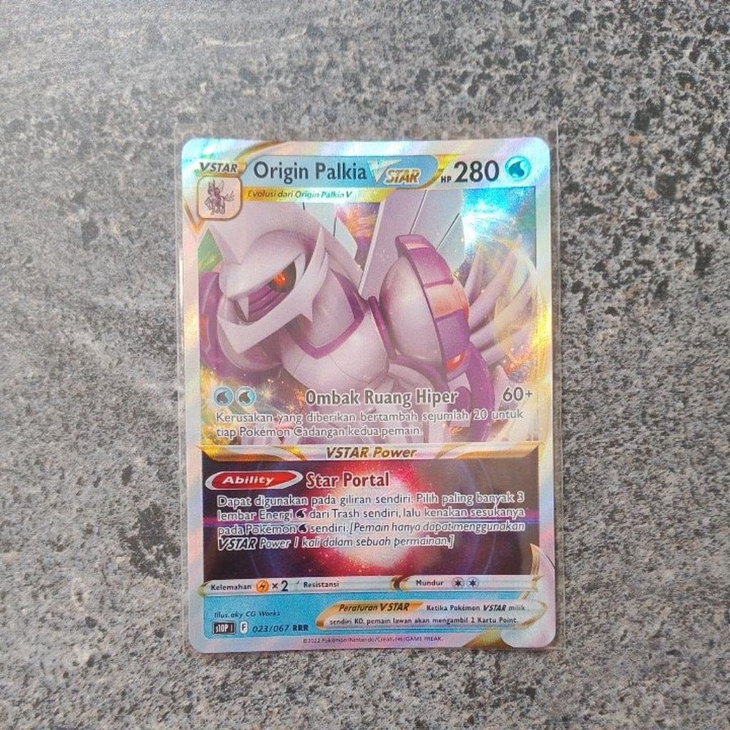 Kartu Card Pokemon Indonesia TCG Origin Palkia VSTAR 023/067 RRR s10P Penyulap Ruang