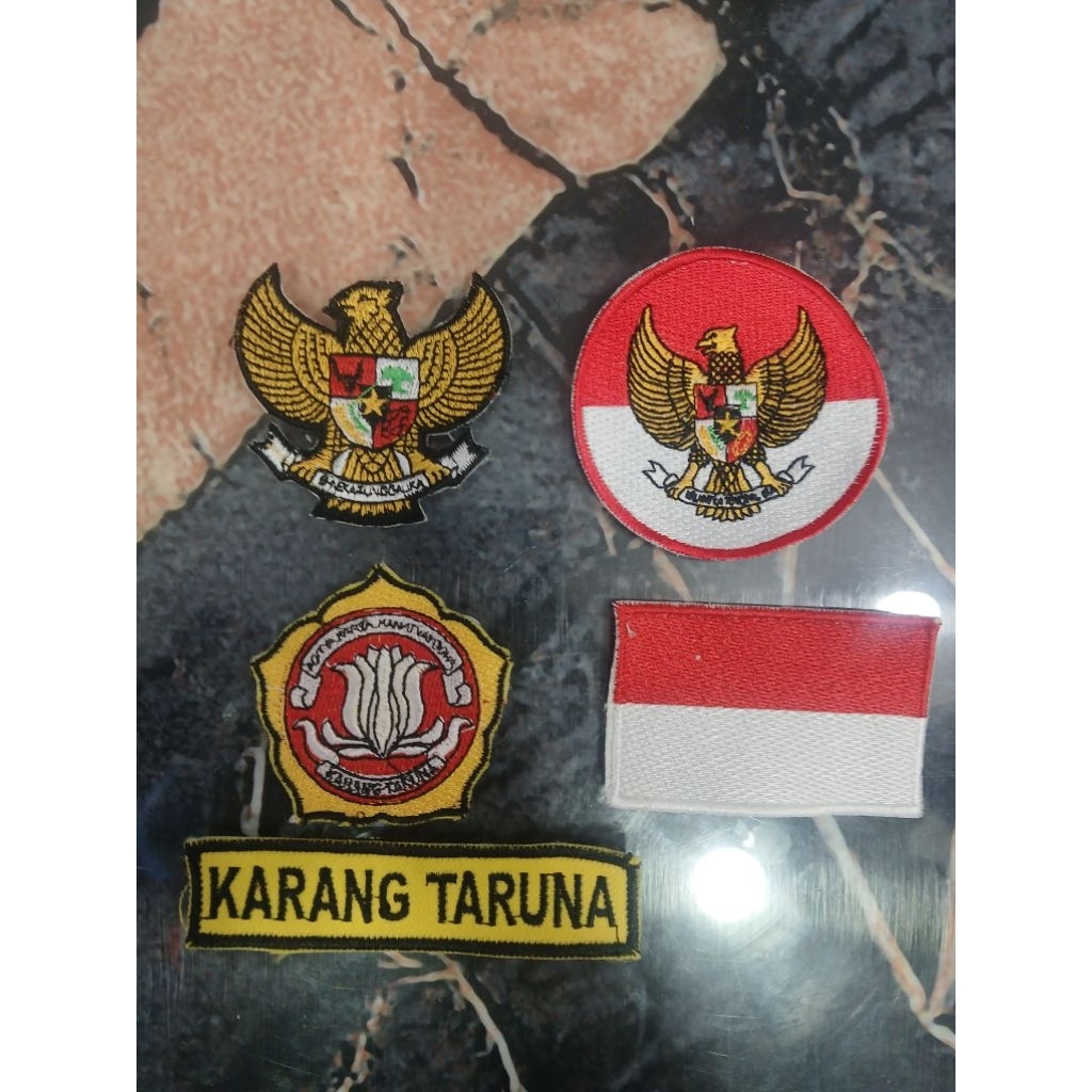 bordir logo karang taruna burung garuda merah putih garuda bulat