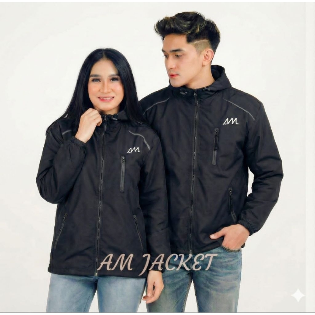 jaket couple pria wanita 100%original jaket waterproof bahan parasut premium