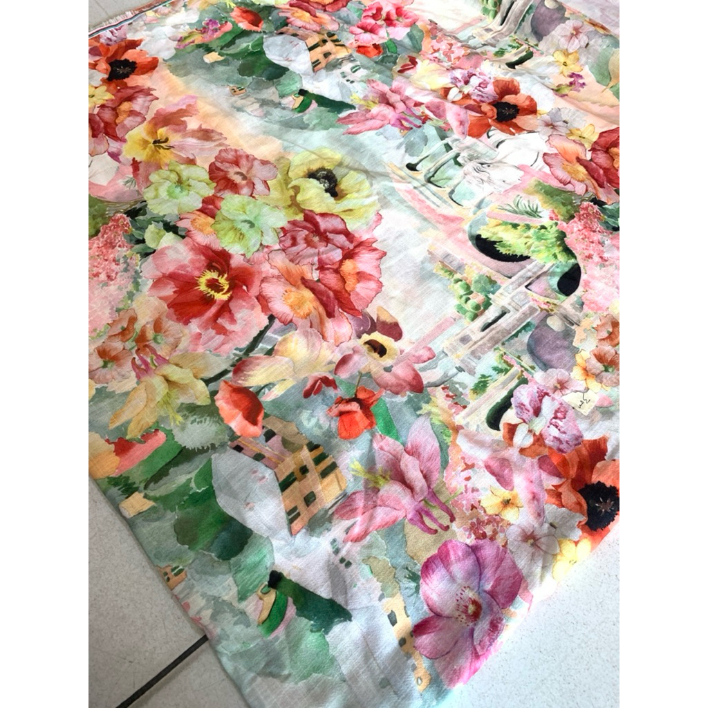 Bahan kain katun linen pure motif/katun linen pure import/linen meteran