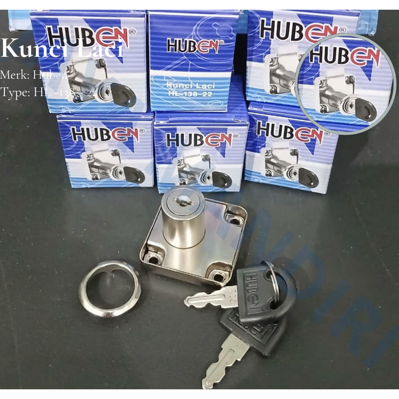 JMG - KUNCI LACI HUBEN HL 138-22 MM KUNCI LOKER LEMARI HUBEN