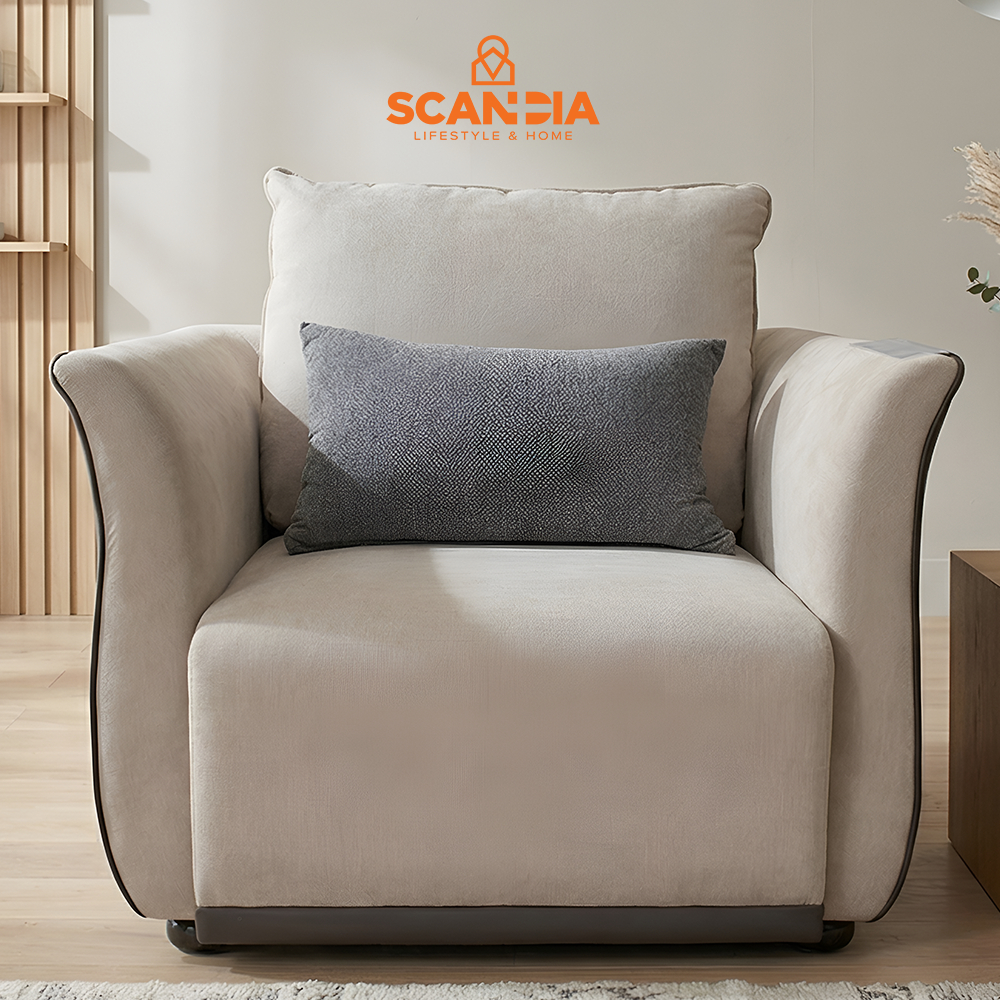 SCANDIA Kursi Armchair Avery 80x85x85Cm Nimbus Graphite ruang tamu modern minimalis nyaman empuk ele