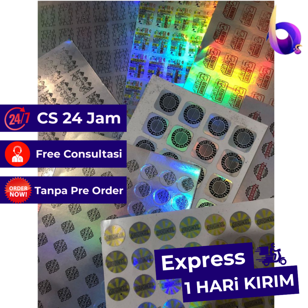 Stiker Segel Hologram Pecah Telur Produk Asli original genuine 15X15