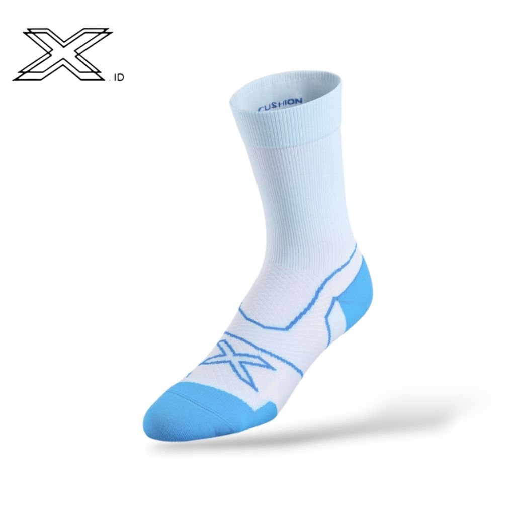 2xu Vectr Cushion Crew Socks Moonstone Silverlake Blue