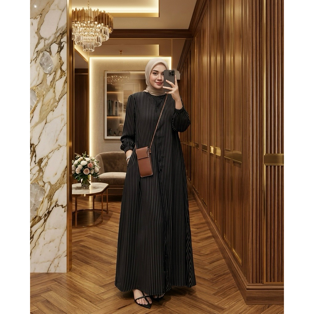 LIVINA DRESS GAMIS WANITA Lengan karet busui