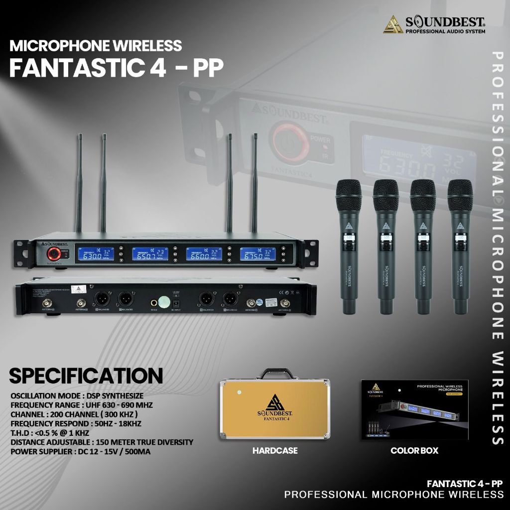 Mic Wireless Soundbest Fantastic 4 / Fantastic4 tipe PP / PJH / HHJJ / MEJA