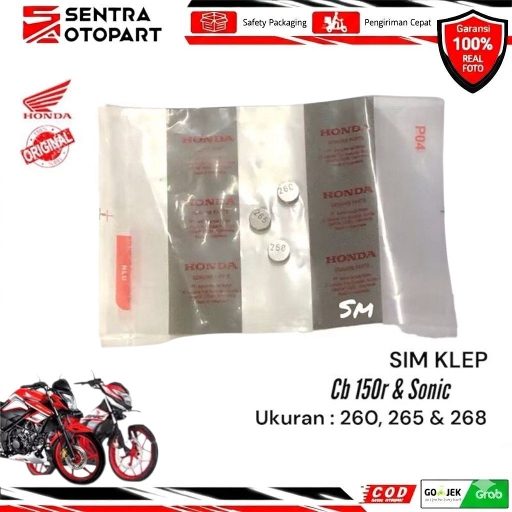 sim shim klep cb 150 sonic supra gtr 150 260 265 268 original