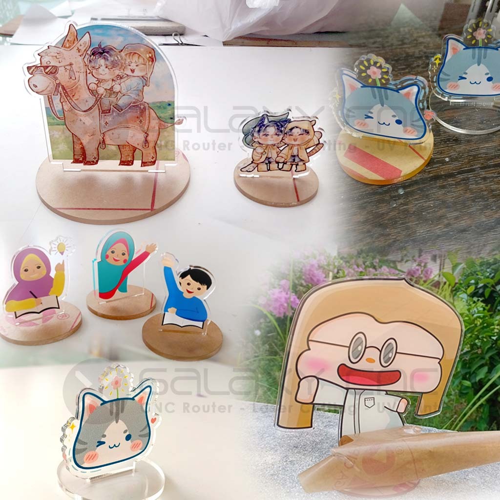 Standee Akrilik Custom Karakter Kartun / Anime / Chibi – UV Print Premium