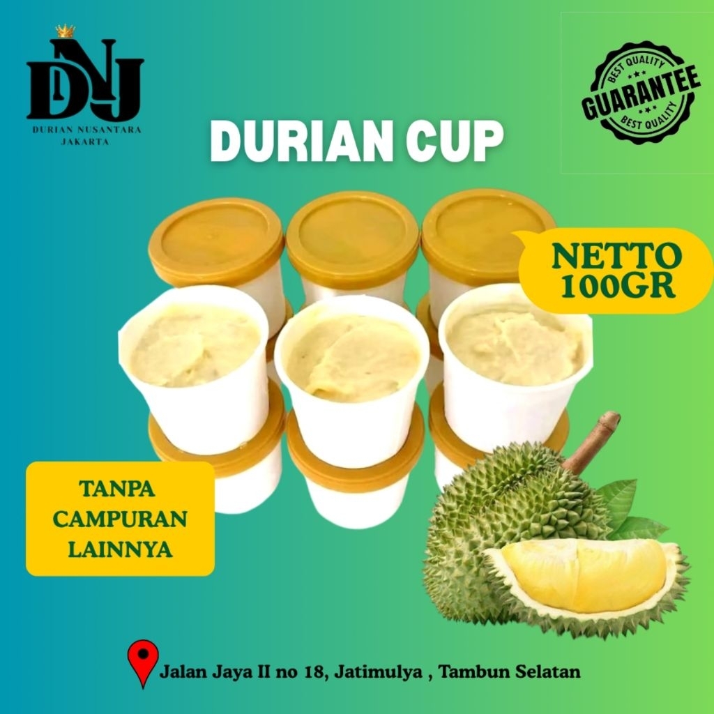 Durian Cup 100gr, Durian Asli