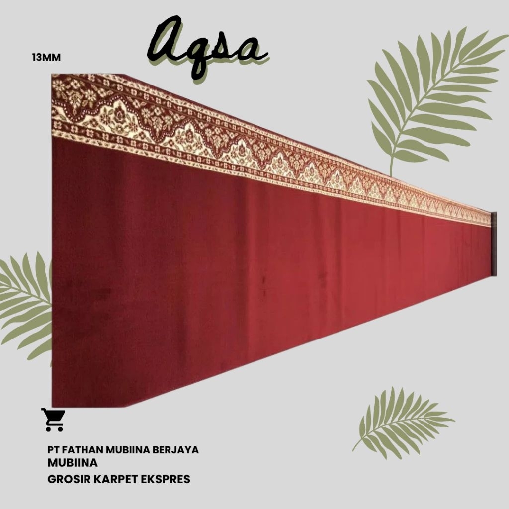 Karpet Sajadah Masjid Roll Al-Aqsa Biru / Hijau / Merah Tebal 13mm / Sajadah Masjid Roll
