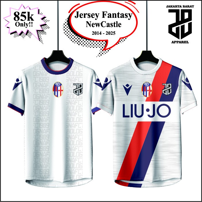 Kaos Baju Jersey Fantasy BOLOGNA AWAY 2014 - 2025 Winner Juara  Liga Champions UEFA  Dewasa anak pri