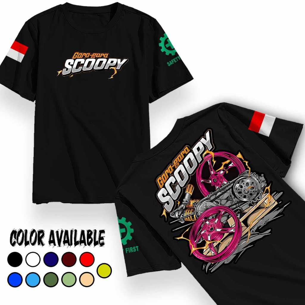 Baju Kaos Atasan Pria Gara Gara Honda Scoopy Distro Original Murah Keren Bahan Katun Halus