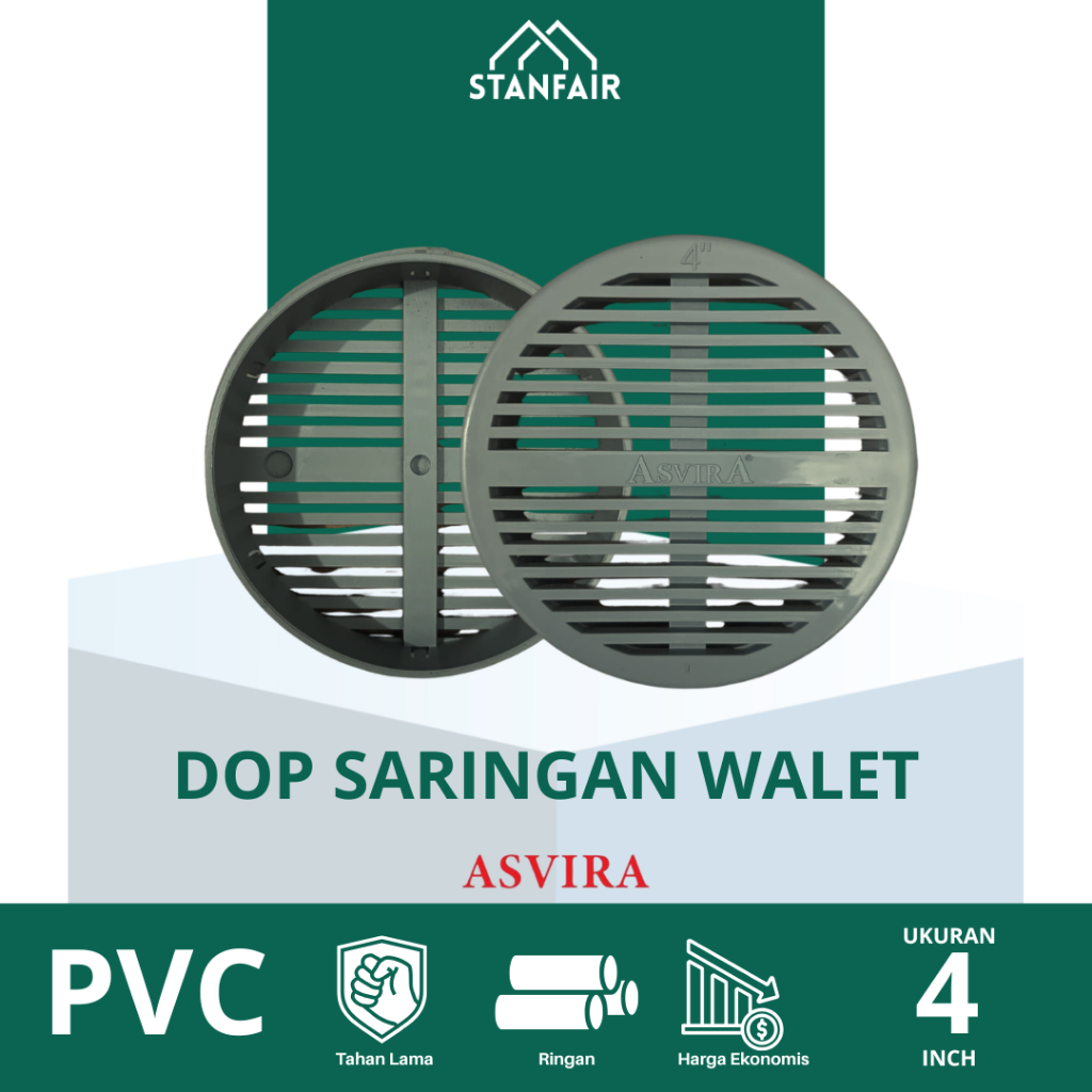 Asvira Dop Saringan Garis 4" / Dop Saringan Walet 4 Inch / Tutup Pipa Walet Biopori Saringan Garis P