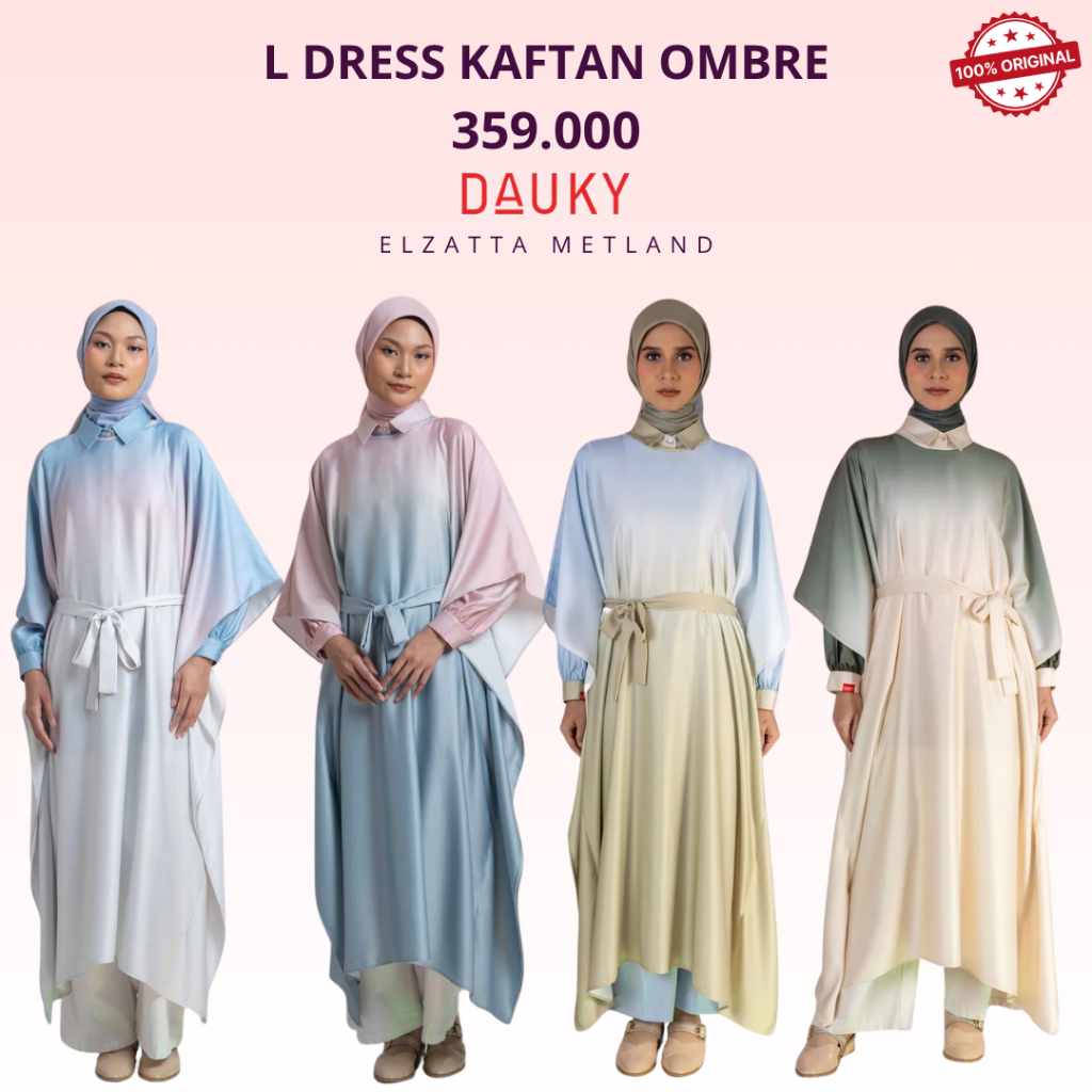 L Dress Kaftan Ombre Dauky Dress kaftan wanita dewasa