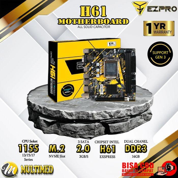 Mainboard Motherboard Mobo Ezpro H61-H110 NVME Soket LGA 1155-1151 New