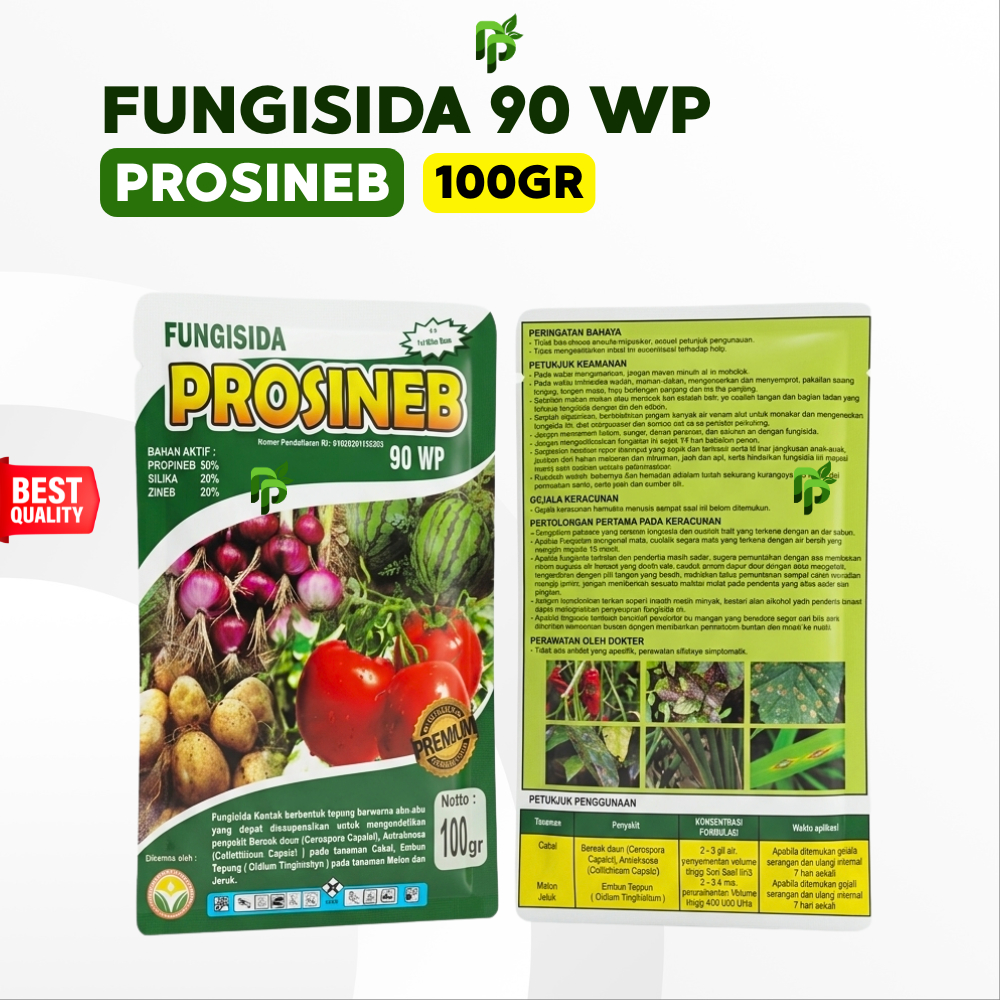 Fungisida PROSINEB 90 WP 100gr | Fungisida Sistemik Kontak