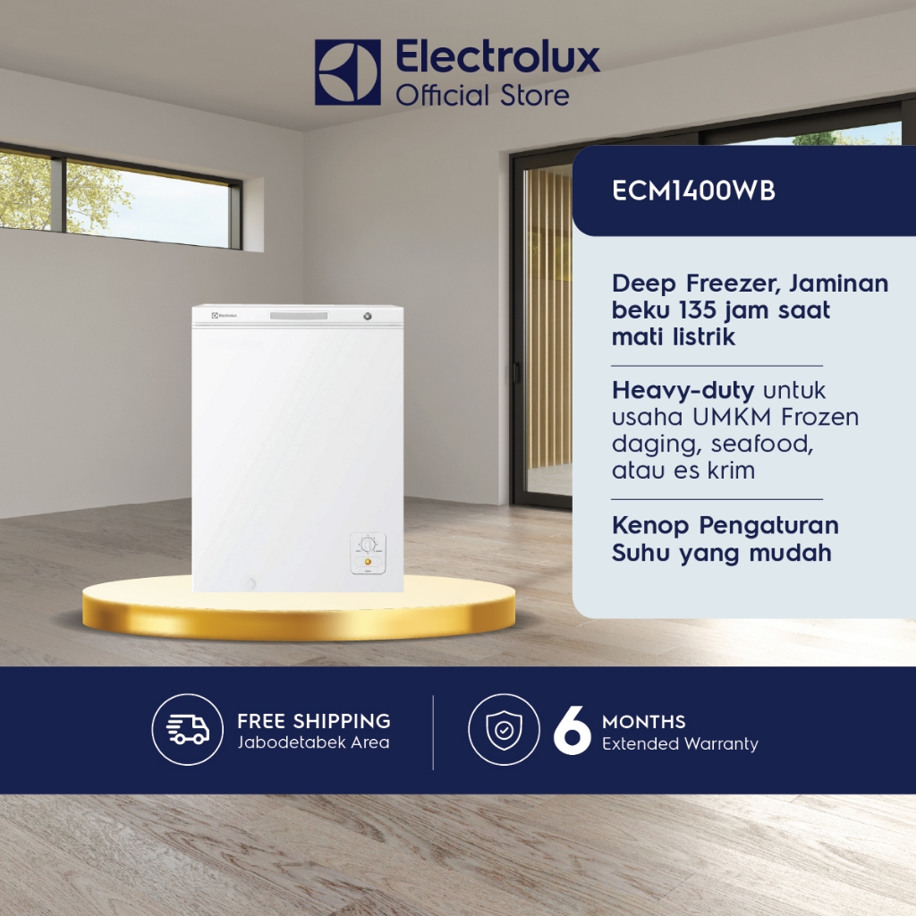 Chest Freezer Electrolux ECM1400WB - Penyimpanan Daging Beku Berkapasitas 142L