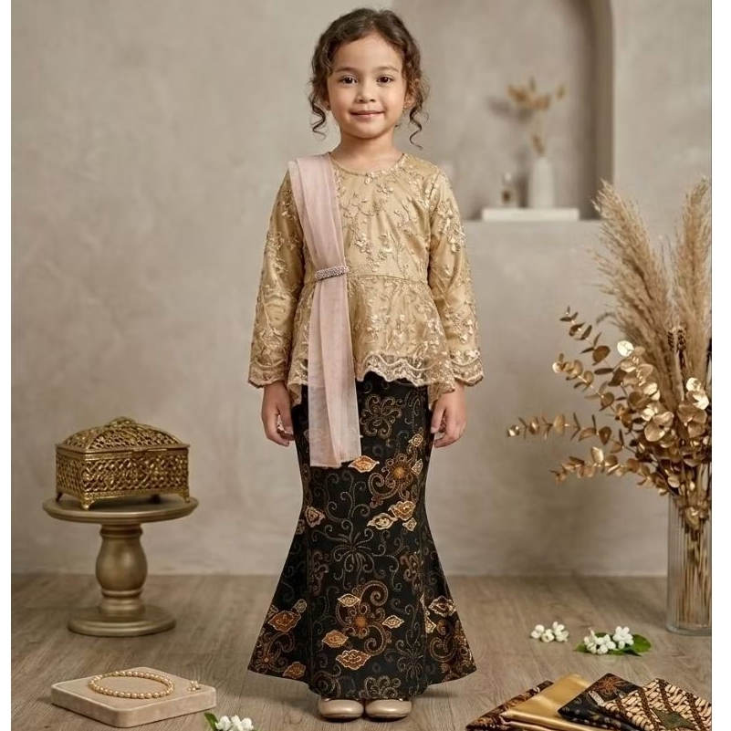 KEBAYA ANAK PEREMPUAN MODERN EXSA SETELAN KEBAYA TK SD ANAK CEWEK SET KEBAYA BROKAT ANAK BAJU ADAT K