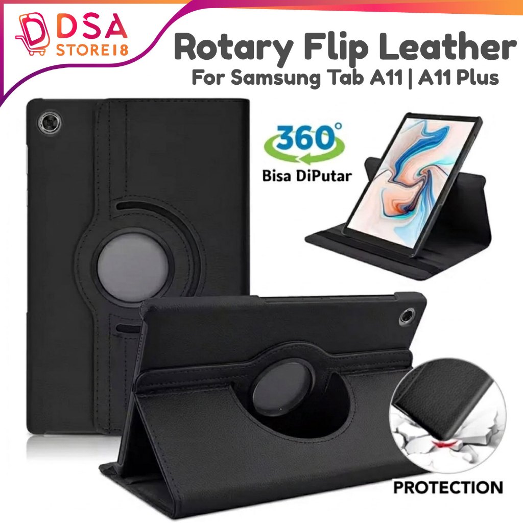 Case Samsung Tab A11 A11+ / Casing Samsung Tab A11 Plus Rotary 360° Flip Cover Case