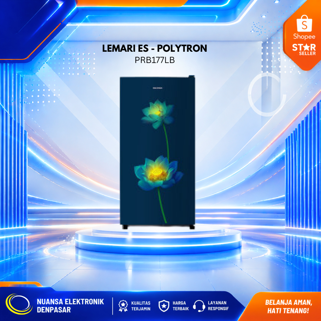 LEMARI ES / KULKAS 1 PINTU POLYTRON 1 PINTU 170 L PRB177LB GARANSI RESMI- NUANSA ELEKRONIK DENPASAR