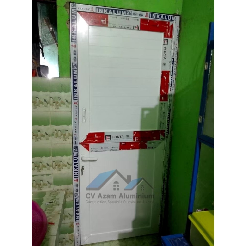 PINTU KOBOY ALUMINIUM 2pintu bisa buka atas bawah uk L90xT210 bisa costum ukuran aman di kirim selur