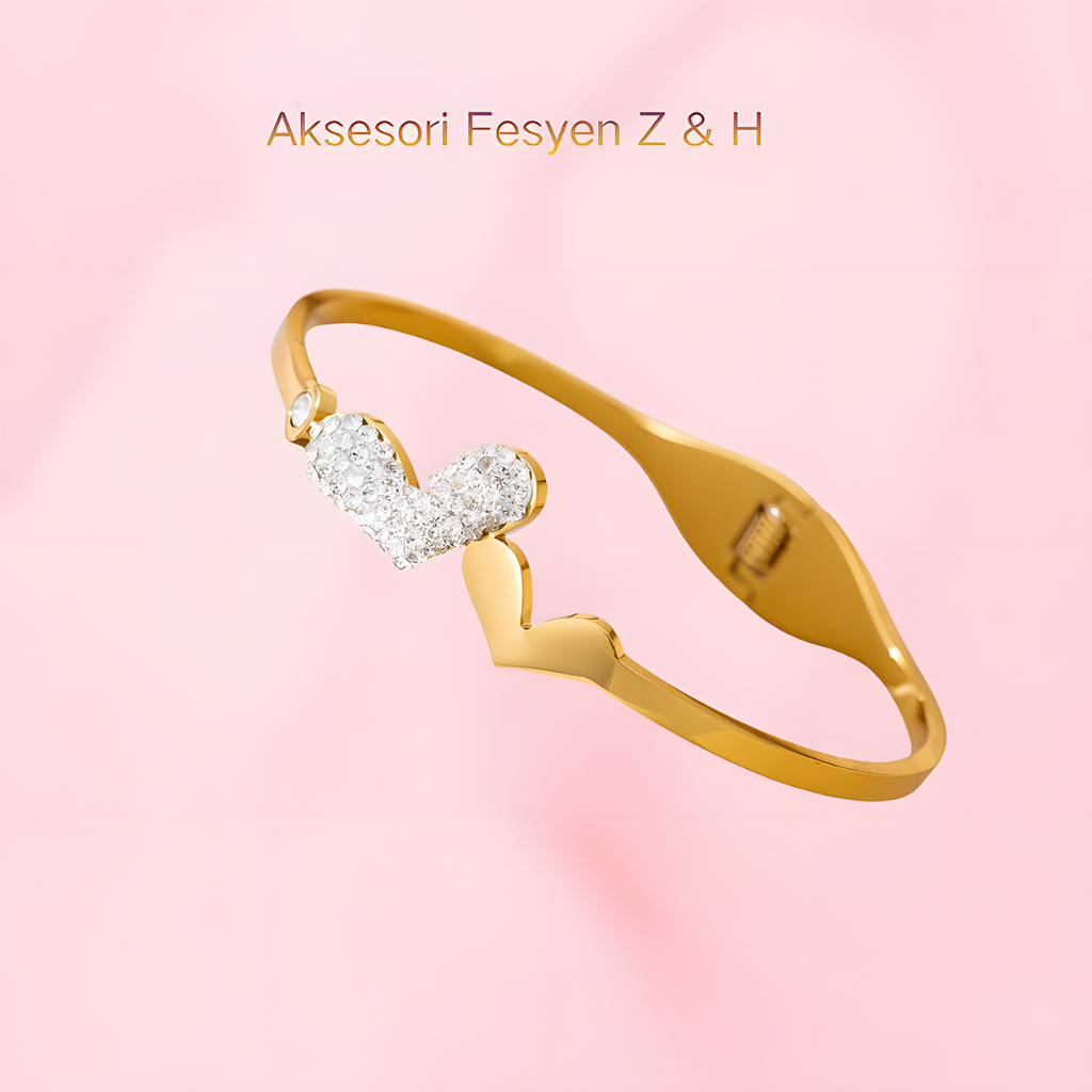 Gelang Wanita Z&H, Gelang Titanium, Baja Tahan Karat Anti Karat, Aksesori Fashion, Hadiah Sempurna