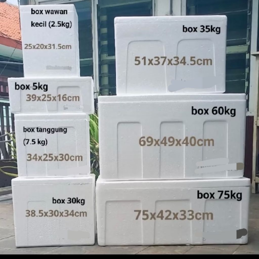 sterofoam box 5kg , 30kg