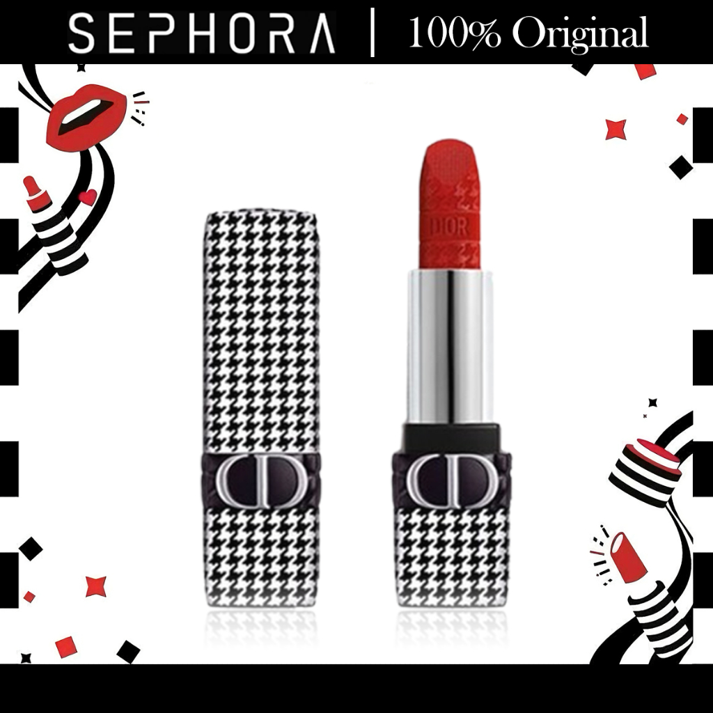 Rouge Dior-New Look Limited Edition Houndstooth Matte Lipstick/Lipstik Dior Matte/Lipstik Lip Gloss 