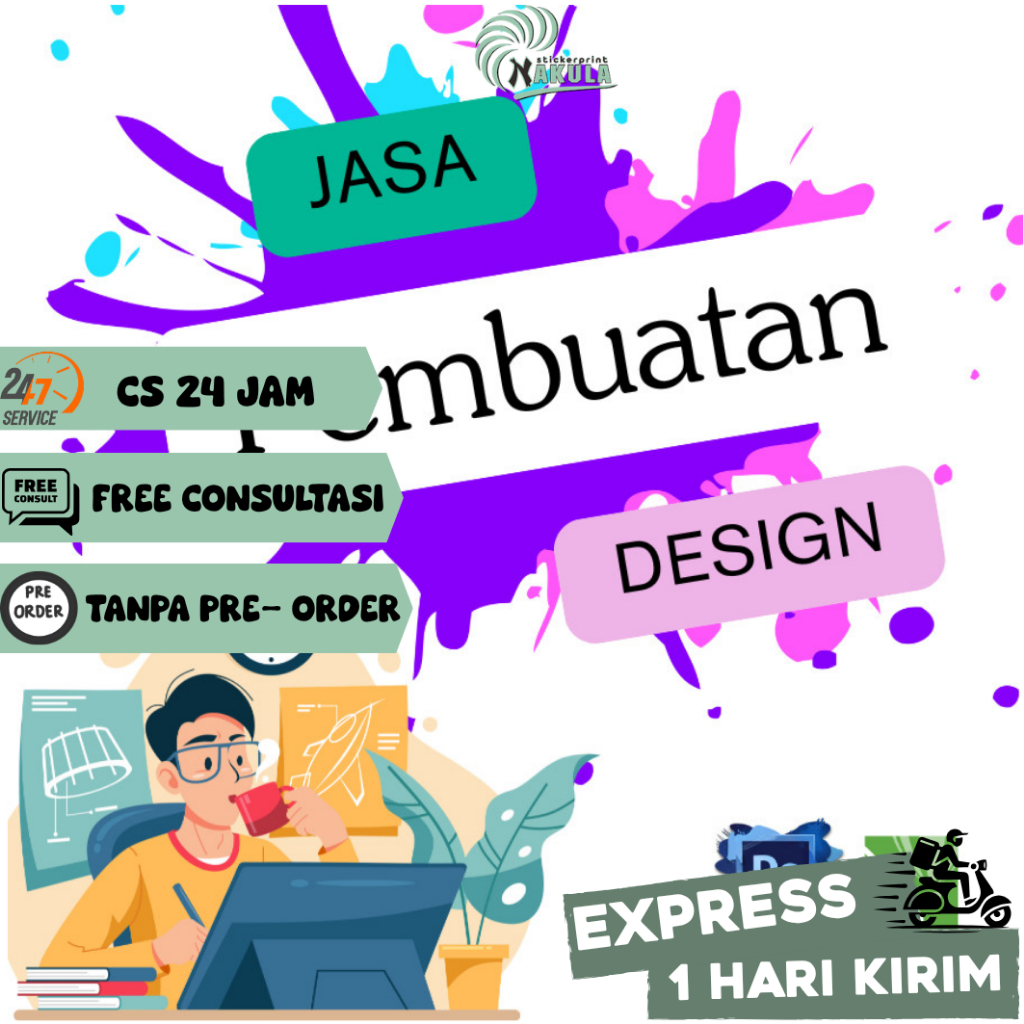 NKL  Print Jasa Desain Sticker Logo Stiker Kemasan Makanan Botol Minuman 2X REVISI