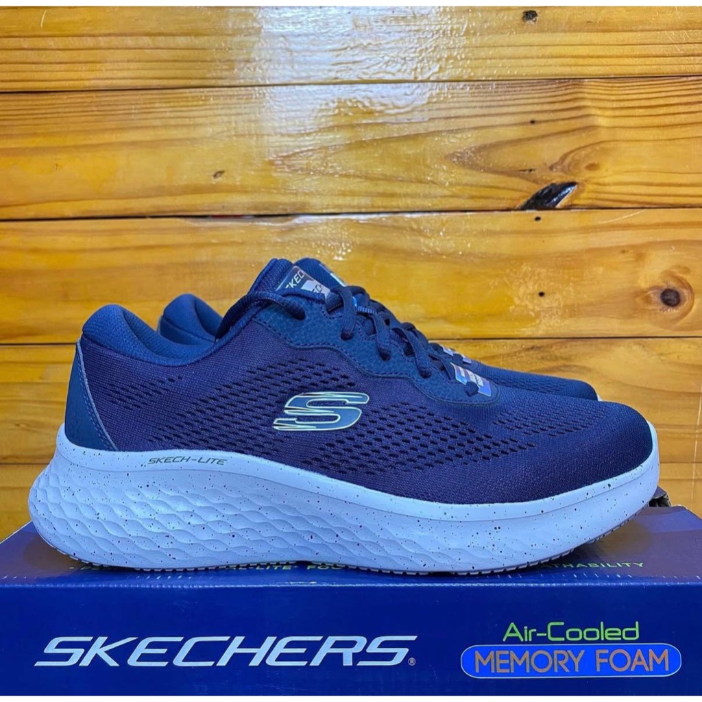 ONLY SIZE 45 SEPATU SKECHERS PRIA SKECHERS SKECH-LITE PRO BROADSIDE 232596 NAVY GREY COD ORIGINAL SN