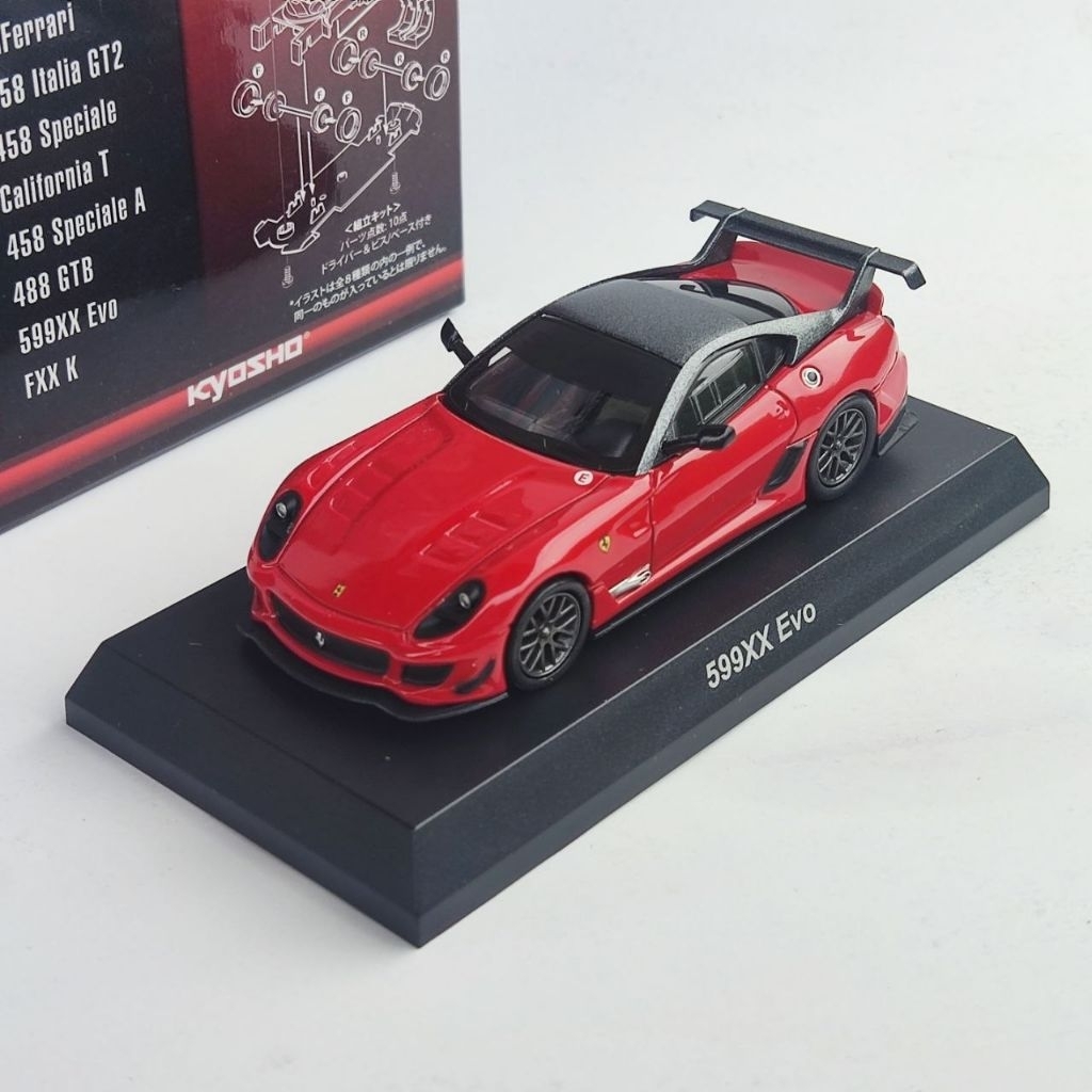 Kyosho Ferrari 599XX Evo Red Rosso Corsa 1:64 Mulus & Lengkap (Rare)