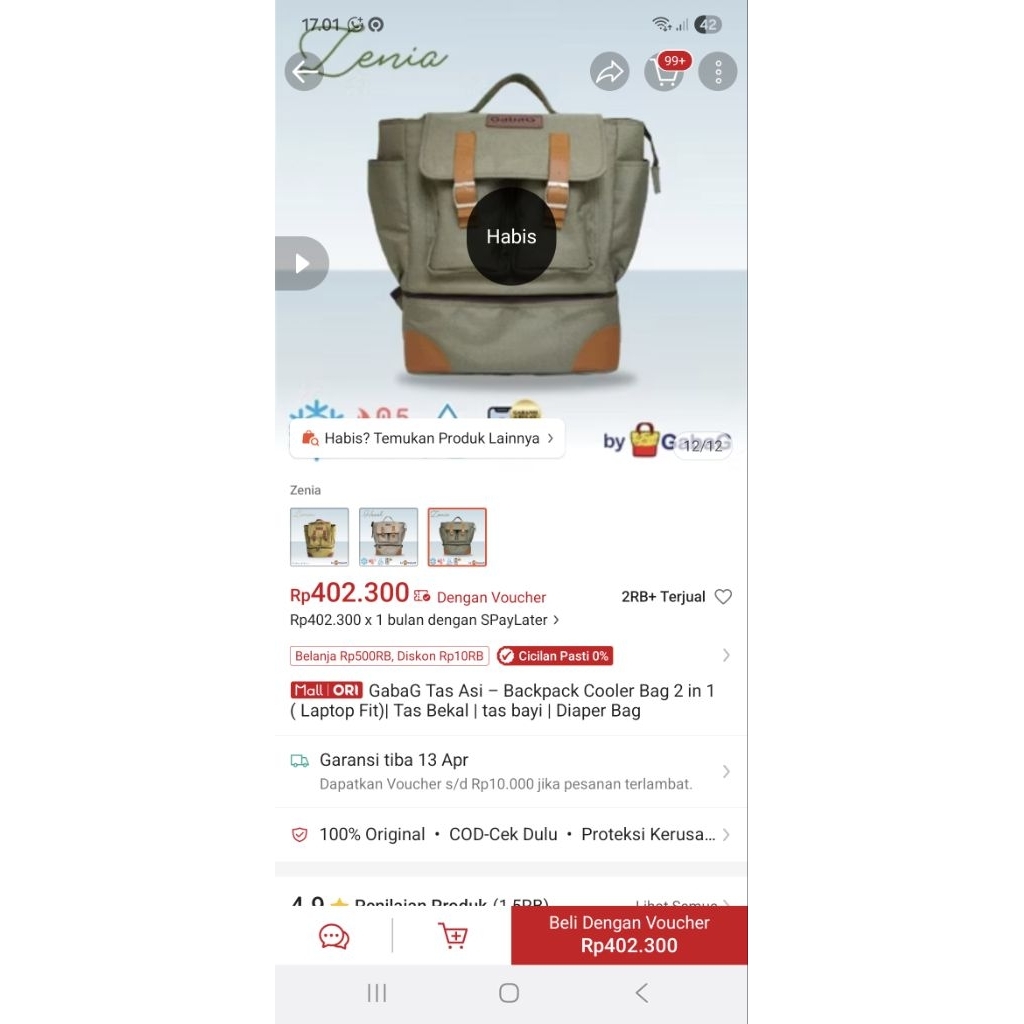 tas mpasi tas cooler Gabag Preloved 99% like new