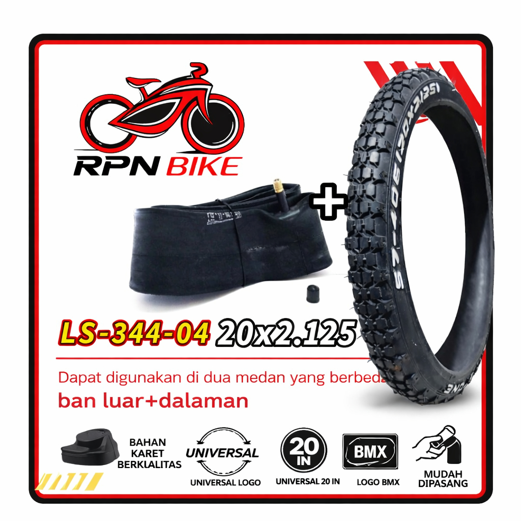 Ban Luar Dalam sepeda BMX  20x2.125 / Ban Sepeda 20 x 2.125 lukystone