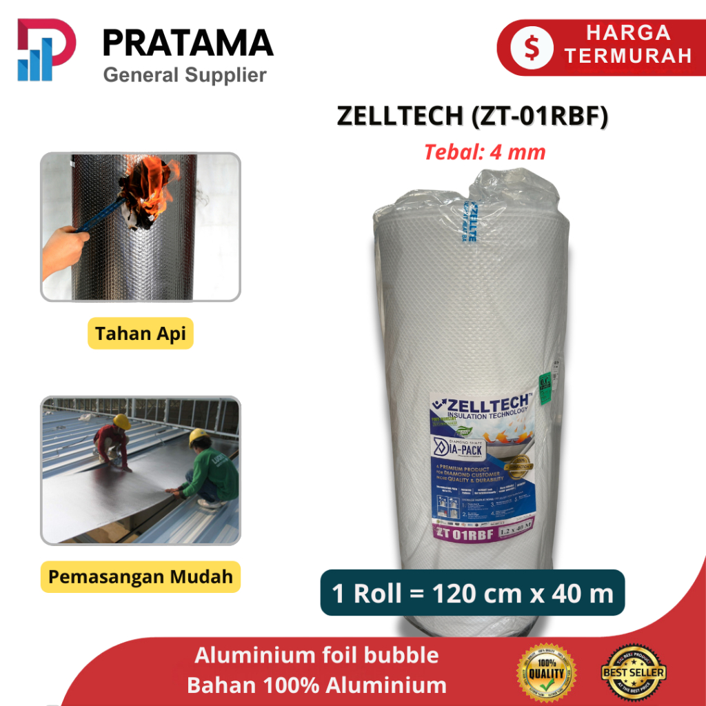 Aluminium Foil Zelltech Diapack FR 4mm (ZT-01RBF) insulation Peredam Panas