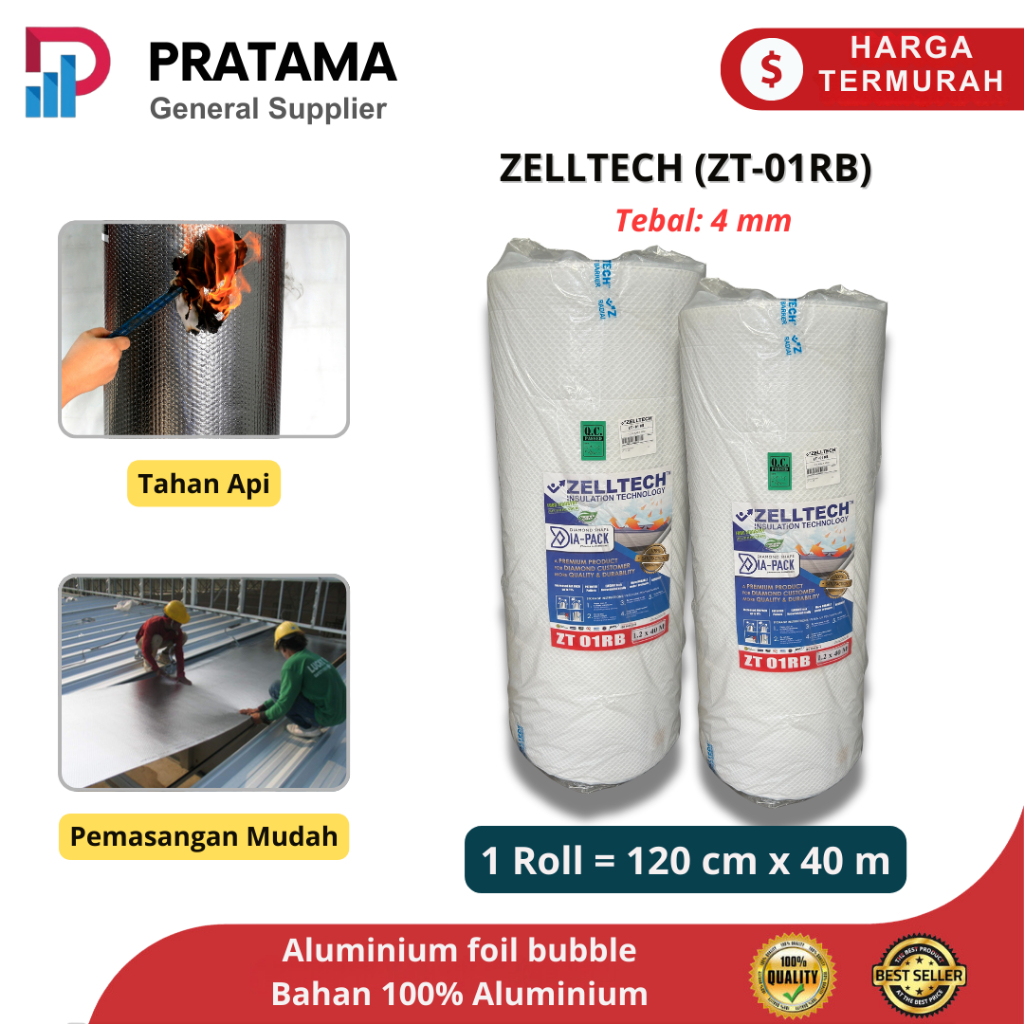 Aluminium Foil Zelltech Diapack 4mm (ZT-01RB) insulation Peredam Panas