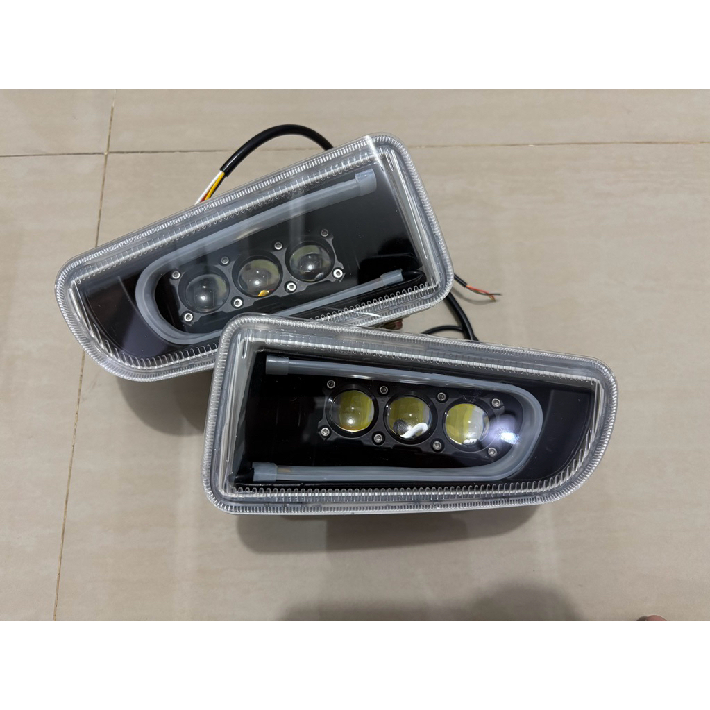 Foglamp Kijang Kapsul 2000-2002 Mini Projie Mata 3 & Led Alis Runing