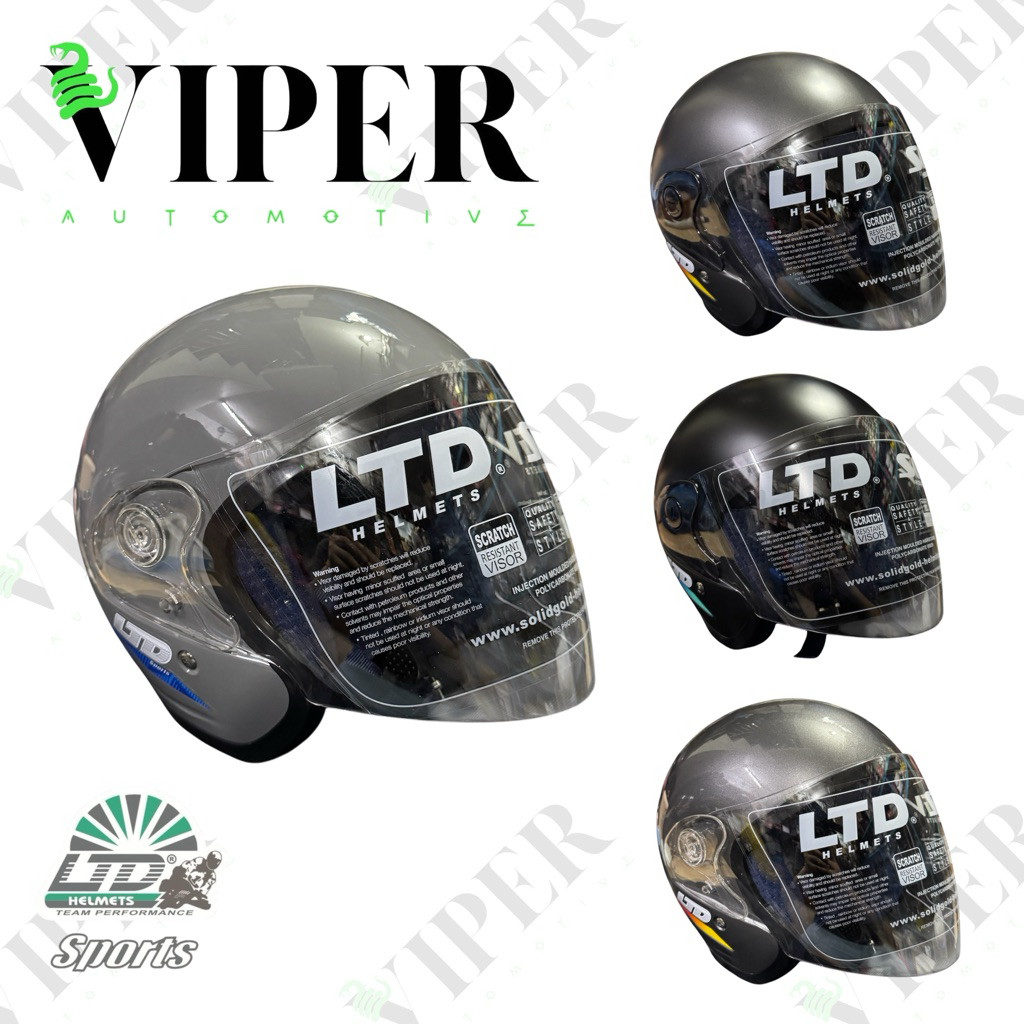Helm LTD Sports NON PET Original 100% SNI Indonesia ISO Malaysia Polos Modern Gray Abu Kilat Abu Dof