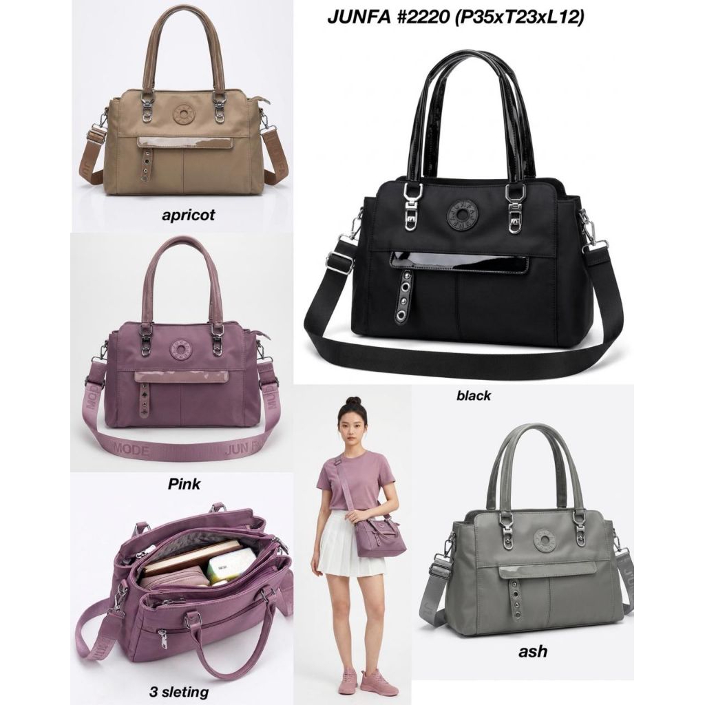 Tas Junfa 2118J Original - Tas Selempang Wanita Import Bahan Nylon Premium - Handbag Fashionuk p35xL